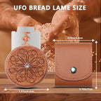 UFO Bread Lame Cutter for Homemade Sourdough,Bread Scorer Tool for Sourdough with 5 Blades and Storage Cover,Slashing Tool Bread Cutting Knife for Artisan Bread and Makers (Circle-brown)