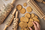 CHRISTMAS FUN 3 Kid Rolling Pin Set. Wooden Laser Cut Embossing Cut Mini Rolling Pins for Embossed Cookies. Gift for Kid, Friend, Christmas by Algis Crafts