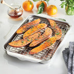 Hestan Provisions OvenBond – 9" x 12.5" Tri-ply Quarter Sheet Pan with Stainless Steel Rack