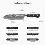 FINDKING 7 Inch Damascus Santoku Knife,Versatile Japanese-Inspired Chef Knife, Multifunctional Asian Culinary for Vegetable Preparation (Raven Series)