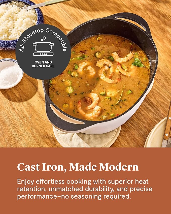 Caraway Enameled Cast Iron Dutch Oven - 8qt Dutch Oven With Lid - 3 Layer Enamel Coating - No Seasoning Required - Compatible With All Stovetops - Oven Safe - No Forever Chemicals - Midnight Blue