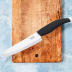 Vos Ceramic Knife Set with Peeler, Ceramic Knives Set For Kitchen, Ultra Sharp Kitchen Knife Set with Covers, 3" 4" 6" Paring, Utility & Chef Knife, Lightweight, Dishwasher safe (Black Handle)