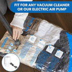 Vacuum Storage Bags with Electric Air Pump 16 Combo (4 Jumbo/4 Large/4 Medium/4 Small), Plastic Packaging Bags,Travel Vacuum Bags For Luggage,Clothes, Pillows, Comforters, Blankets, Bedding