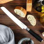 Babish 8-Inch Bread Knife – High-Carbon 1.4116 German Steel Kitchen Knife – Professional Serrated Cutlery for Slicing Bread and Baked Goods