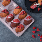 Madeleine Pan, 12-Cavity Mold Cake Pan Non-Stick Oval Shell Madeline Bakeware for Oven Baking (Rose Gold)