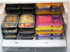 16 Pack - SimpleHouseware 3-Compartment Heavy Duty Bento Lunch Meal Prep Container Boxes, 36 ounces, 4 Color