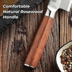 KEEMAKE Deba Knife 6.5 inches, Chef Knife Single Bevel High Carbon Stainless Steel 1.4116 Japanese Style Kitchen Knife for Fish and Meat with Rosewood Handle Chopping Knife with Gift Box