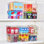 theaoo Clear Storage Bins with Lids Stackable - Large Plastic Containers for Pantry Organization and Storage - Perfect for Kitchen,Fridge,Laundry Room,Bathroom,Garage,Closet,Cabinet Organizer - 6 Pack