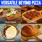 KitchenStar 14-Inch Acacia Wood Pizza Peel – Large Wooden Cutting & Serving Board with Handle – Natural Oil Finish – Ideal Pizza Oven Accessory for Easy Sliding & Prep