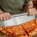 Stainless Steel Rocker Pizza Cutter – Heavy-Duty 13.75-Inch Blade – Professional Pizza, Dough, Bread, and Herb Slicer – Ergonomic Handle – Dishwasher Safe