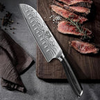 HOSHANHO 7 Inch Santoku Knife, Ultra Sharp Japanese High Carbon Powder Steel Kitchen Knife, Professional Chefs Knife with Ergonomic Handle