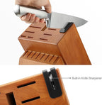 McCook® Kitchen Knife Sets,German Stainless Steel Knives Block Set with Built-in Sharpener