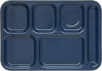 Carlisle FoodService Products 4398835 (6)Compartment Tray - Right-Handed, 14-.5x10 Cafe Blue, Dozen