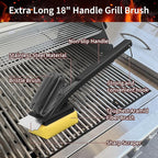 BBQ Grill Brush with Scraper-Removable BBQ Clearning Brush Head with Wire Bristles Brush & 2 Steam Brush-Black Grill Cleaner Brush Accessories for Gas/Charcoal Grilling Grates-Gifts for Grill Men