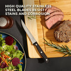 Chicago Cutlery Essentials 4-Piece Serrated Steak Knives, 4.5" Stainless Steel Blades for Effortless Cutting, For Home Kitchen and Professional Use