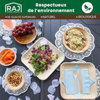 Raj Disposable Palm Leaf Bowls (25 Count, 4" Square Bowls) Strong Bowl Like Bamboo Party Bowl - Decorative Compostable Tableware for Lunch, Dinner, Birthday, Outdoor, BBQ, Picnic.