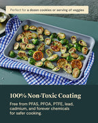 Caraway Non-Stick Ceramic Baking Sheet - Naturally Slick Ceramic Coating - Non-Toxic, PTFE & PFOA Free - Perfect for Baking, Roasting, and More - Medium (15" x 10") - Cream