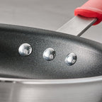 Tramontina Professional 12-Inch Non Stick Large Frying Pan, Heavy-Gauge Aluminum Skillet with Reinforced Nonstick Coating, Red Handle, Dishwasher and Oven Safe