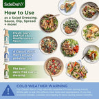 SideDish Healthy Dressing Variety Pack - Classic Ranch, Miso Caesar, Greek Vinaigrette - Seed Oil, Gluten & Dairy Free Salad Dressing w/Avocado Oil - Refined Sugar Free Umami Sauce for Dinner Recipes