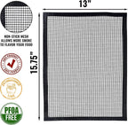 Grillaholics BBQ Mesh Grill Mat - Set of 2 Grill Mats Non Stick - Nonstick Grilling with More Delicious Smoky Flavor - Lifetime Manufacturer Warranty