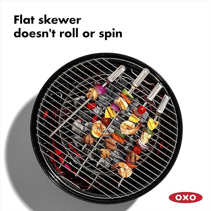 OXO Good Grips Grilling Tools, Stainless Steel Grilling Skewers - Set of 6