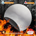 DocSafe 36" Round Fireproof Fire Pit Mat Grill Mat,Heat Insulated 4 Layers Indoor Fireplace Pad Protector for Patio,Deck,Grass,Lawn,Oil-Proof and Reusable and Waterproof,Easy to Clean,Black＆Silver