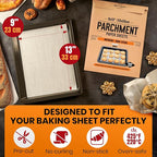 220 Pcs 9x13 Inch Parchment Paper Sheets by Baker's Signature | Parchment Baking Paper, Parchment Paper - Perfect for Baking, Precut Non-Stick Sheets, Eco-Friendly, Will Not Curl or Burn