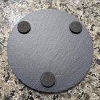 The Open Road Awaits: Motorcycle Coasters with Inspirational Quote - Round Slate - Set of 4