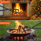 GARVIN Heavy Duty Fire Tongs & Poker Set, 27.7" Long-Handle Carbon Steel Log Grabber with Serrated Grip, Fire Tools Sets For Fire Pit & Fireplace, Wood Stoves, Campfires, Bonfires & BBQ Grills