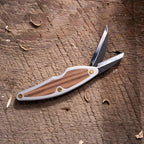 FLEXCUT Whittlin' Jack (JKN88) 2-Blade Pocket Carving Knife, High-Carbon Steel (1.5″ Detail + 2″ Roughing), Aluminum & Wood Handle, 3 oz, 4.25″ Closed, Made in USA
