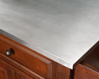 Crosley Furniture Alexandria Stainless Steel Top Rolling Kitchen Island Storage Cart, Spice Rack, Mahogany
