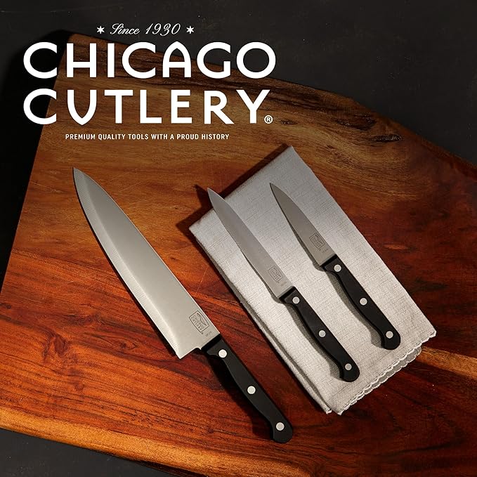 Chicago Cutlery Essentials 3-Piece Kitchen Chef Knife Set With Stainless Steel Blades For Home Kitchen