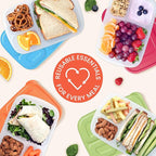 Bentgo Easyboxes - Original Stackable Lunch Boxes - Reusable 3-Compartment Food Containers for Kids and Adults - Bento Lunch Box for Meal Prep, School, & Work - BPA Free, Set of 4 (Classic)
