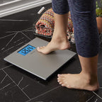 Taylor Digital Scales for Body Weight, Highly Accurate 400 LB Capacity, Unique Blue LCD, Auto on and Off Scale, 11.8 x 11.8Inches, Stainless Steel