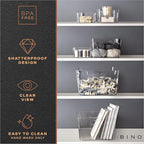 BINO | Plastic Storage Bins, Large - 2 Pack, Clear | THE SOHO COLLECTION | Pantry Organizers and Storage Containers | Fridge Organizer Bins | Kitchen Cabinet Organizer | Medicine Cabinet Bin