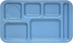 Carlisle FoodService Products Plastic Meal Tray Righ-Handed Heavyweight Lunch Tray with 6-Compartments for Schools, Cafeterias, and Dining Halls, Melamine, 15 x 9 Inches, Sandshade