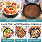 P&P CHEF 6/8/ 9.5 Inch Cake Pan Set of 3, Non-Stick Round Cake Pans Tins for Tier Smash Cakes, Baking Pans Set & Essential Bakeware, Stainless Steel Core & Leak-Proof