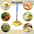 Medium Small Potato masher Egg & Avocado Masher. Sturdy design, comfortable grip, Dishwasher Safe. Stainless steel, lightweight kitchen essential. (Sky Blue)