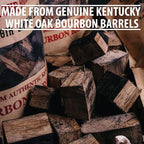 FOGO Super Premium Hardwood Lump Charcoal, Natural Large Sized Lump Charcoal, 17.6 Pound Bag and FOGO Barrel Proof Bourbon Barrel Blocks, 2 Pound Resealable Bag, Bundle