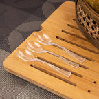 WDF 300 Pieces Clear Plastic Mini Spoons for Desserts 4 Inches Clear Plastic Spoons Heavy Duty Perfect for Cake, Desserts