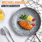 MICHELANGELO 11 Inch Stone-Derived Nonstick Frying Pan with Lid, Aluminum