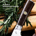 KYOKU 6.5 Inch Boning Knife - Daimyo Series - Butcher Knife with Ergonomic Rosewood Handle, and Mosaic Pin - Japanese 440C Stainless Steel Kitchen Knife with Sheath & Case