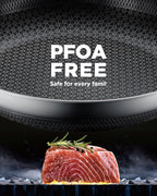 Non Stick Frying Pans, 8+10+12 inch with 2 Lid, Hybrid Frying Pans Set Nonstick,non stick Skillets Stainless Steel, Dishwasher & Oven-Safe, Induction Compatible Cooking Pan, PFOA Free Cookware