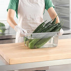 6-Pack 1/2 Size Clear Food Pan 4 Inch Deep Hotel Pan for Party and Catering BPA-free Polycarbonate Food Storage Container Stackable Freezer-safe