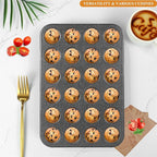 Muffin Cupcake Pan, Mini Muffin Tins Nonstick 24, Muffin Top Pan and Mini Cheesecake pans, Toast Oven Baking Supplies Non Stick Cake Pans Muffin Tray