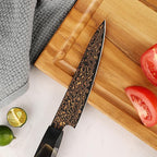 Seido Knives Kurogane 5" Petty Knife – Hand-Forged Japanese Utility Knife with VG-10 Core & 37-Layer Damascus Steel, G10 Copper Handle