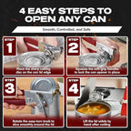 Chef-Master Commercial Can Opener, Multi-Purpose Can-Opener Manual, Easy Turn Anti-slip Grip Knobs, Sharp Cutting Discs, Manual Handheld With Soft Handle for Large Cans & Kitchen Use -90226