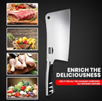 Utopia Kitchen 7 inch Cleaver Knife Stainless Steel Chef Butcher Knives for Meat, Vegetable Multipurpose Kitchen Chef Knife Chopping Bone
