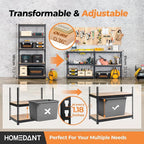 HOMEDANT 5 Tier Storage Shelves Adjustable Laminated Boltless Garage Metal Shelving Unit Heavy Duty Utility Rack Shelf Warehouse Pantry Closet Kitchen 35.9" W x 16.2" D x 71.3" H 10Pack