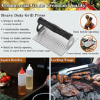 ROMANTICIST Professional Grade Griddle Accessories Kit - 30PCS Flat Top Grill Tools Set for Breakfast, Outdoor Grilling, Teppanyaki - Heavy Duty Griddle Spatula Scraper Burger Press - Ideal Grill Set
